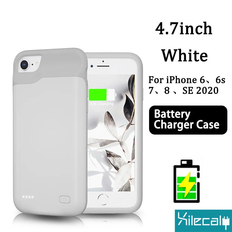 Xilecaly Ultra-Slim Battery Case for iPhone 15/14/13/12/XS/XR/7/8 Plus SE