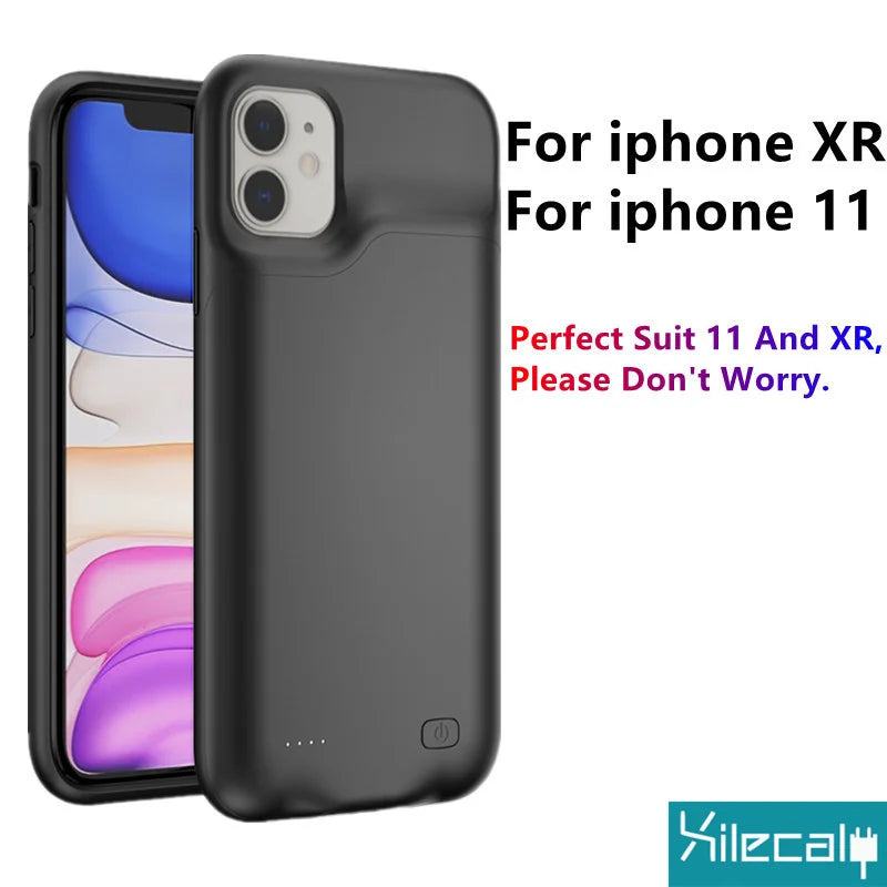 Xilecaly Ultra-Slim Battery Case for iPhone 15/14/13/12/XS/XR/7/8 Plus SE