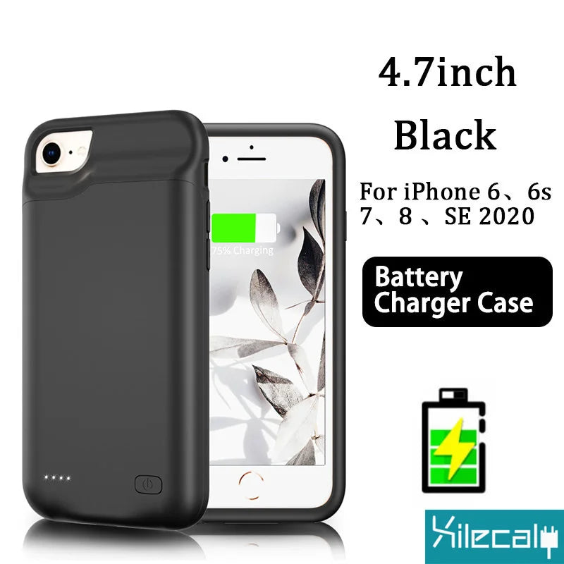 Xilecaly Ultra-Slim Battery Case for iPhone 15/14/13/12/XS/XR/7/8 Plus SE